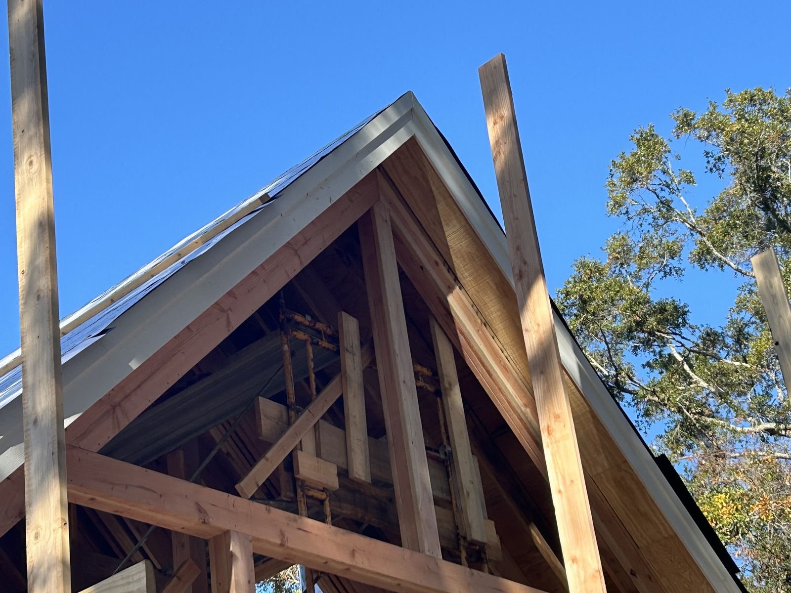 Gable framing on a home addition by Burson Construction, Bluffton SC